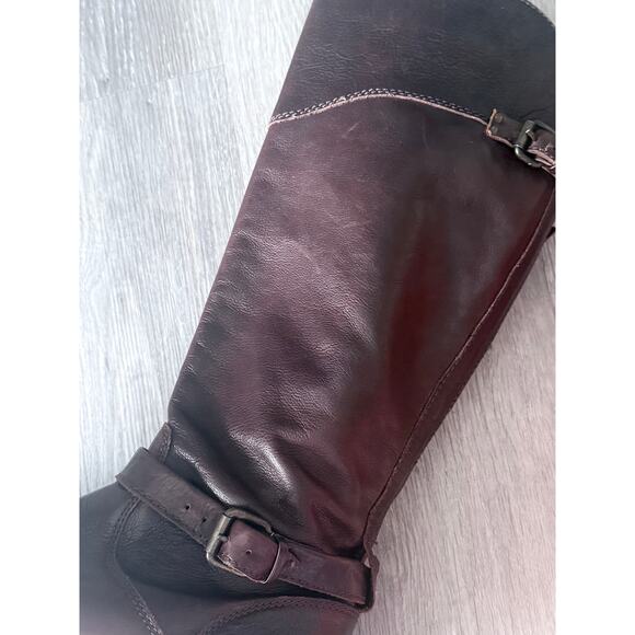 FRYE dark chocolate brown 100% leather knee high Phillip equestrian riding boots - Picture 8 of 16